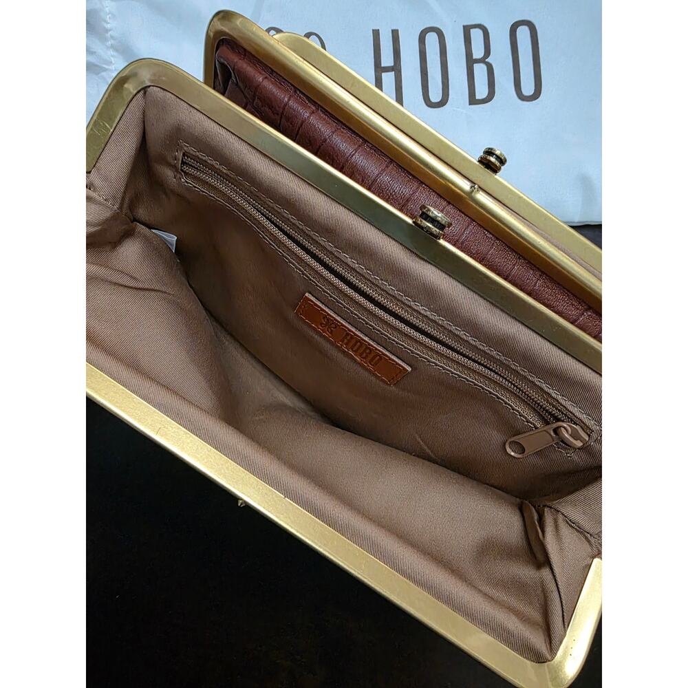 Hobo Lauren Croco Brandy Wallet Gold Hardware - Picture 6 of 7